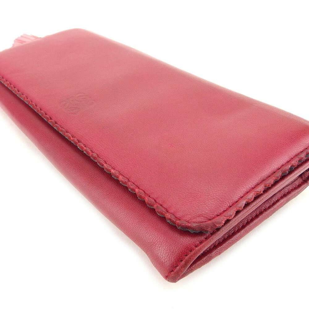 Loewe Long Wallet Anagram Leather Auth Used T8916